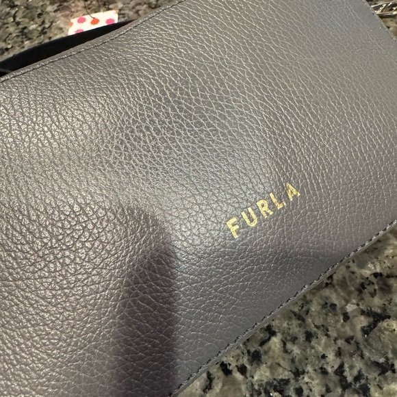 FURLA Primula Mini Crossbody Camera Bag – Textured Leather, Logo Strap, EUC - Picture 3 of 8